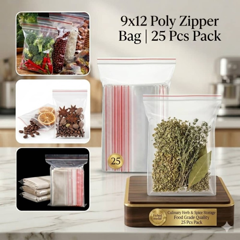 9x12 Poly Zipper Bag 25 Pcs Pack