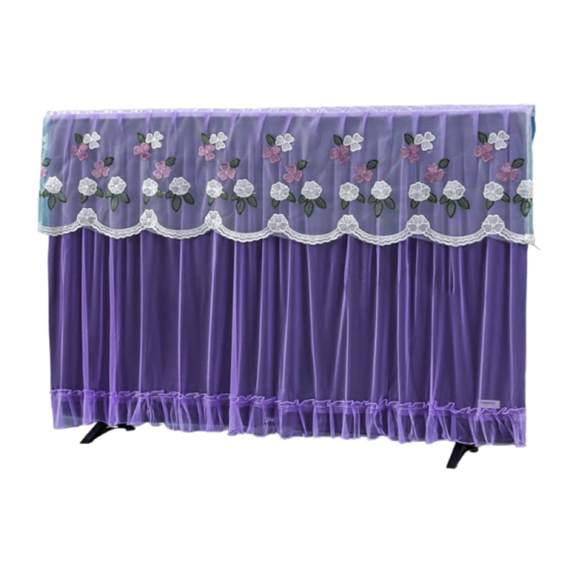Purple 32” LED TV Cover – Elastic Lace Dust Protector