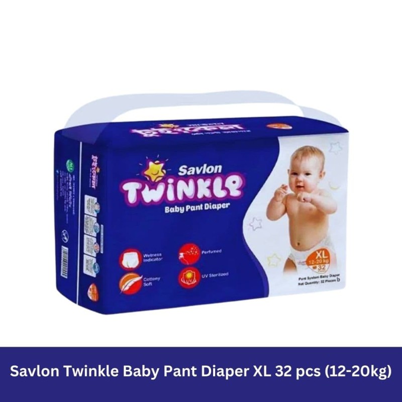 Savlon Twinkle Baby Pant Diaper XL 32 pcs(12-20kg)