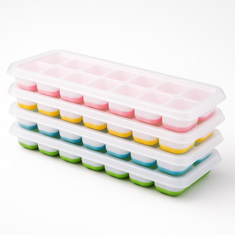 Ice Silicone Cube Tray Grid 14 – BPA-Free Flexible & Reusable Mold (Multicolor) 1pcs