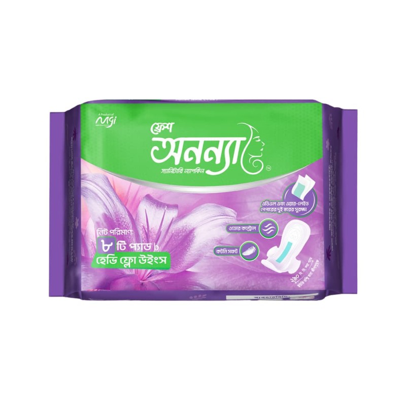 Fresh Anonna Sanitary Napkin Heavy Flow Wings 290mm - 8 Pads (Pack)