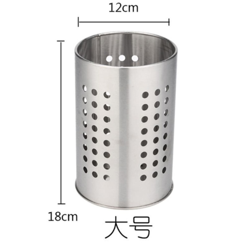 Stainless Steel Kitchen Utensil Holder with Drain Holes