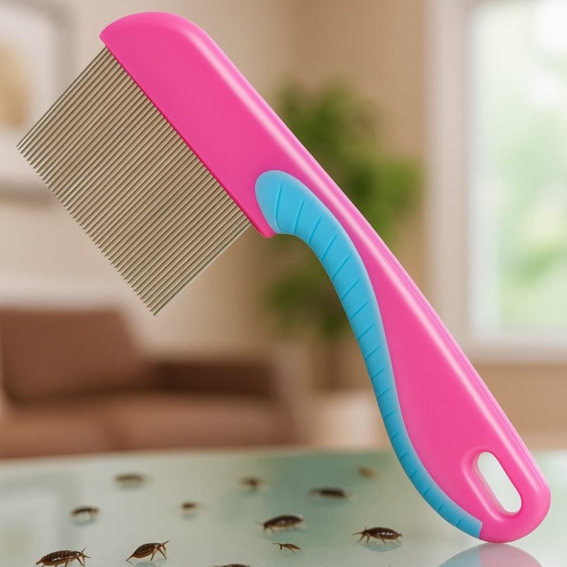 Long Non-Slip Steel Lice Comb